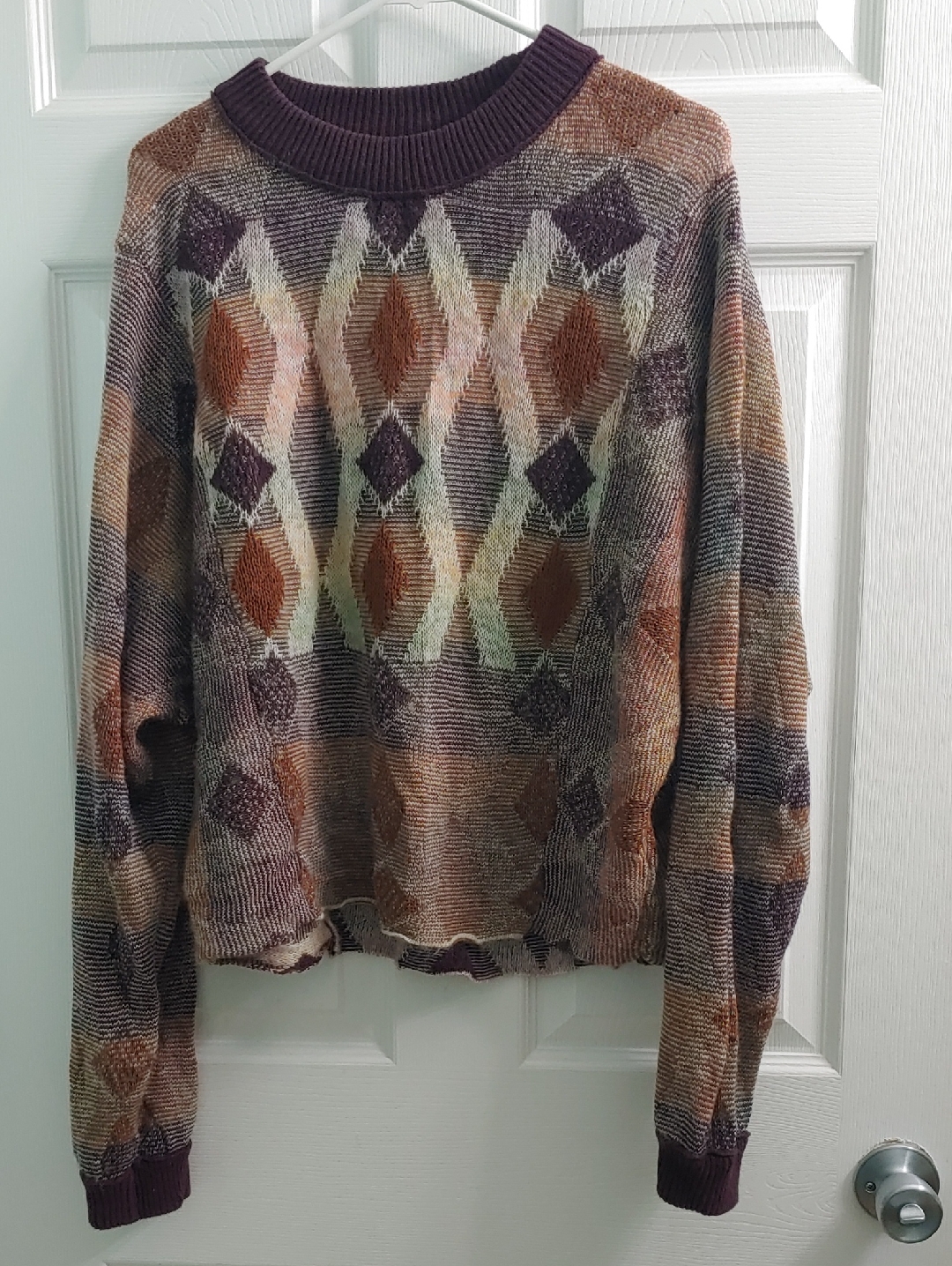 Free People Diamond Days Sweater Women's Geometric Knit Size L